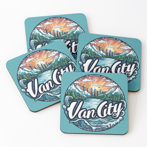 Item preview, Vancouver Van City Waves and Mountains BC Coastal Artwork designed and sold by meganohm.