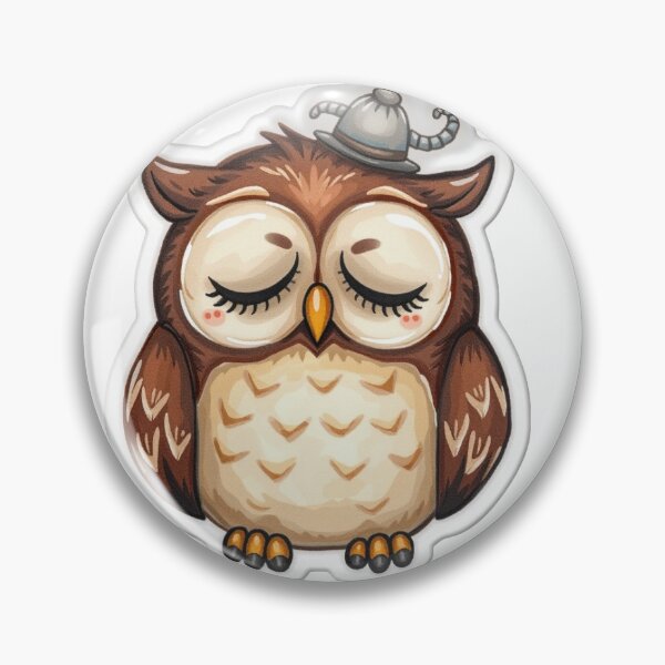 Item preview, Watercolor Sleepy Owl designed and sold by DuodecimStudio.