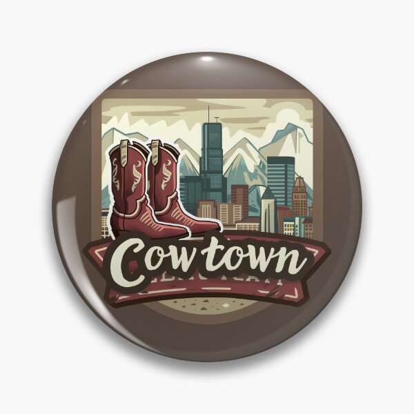 Item preview, Calgary Cowtown Retro Skyline Western Boots and Alberta Mountain Vibes designed and sold by meganohm.