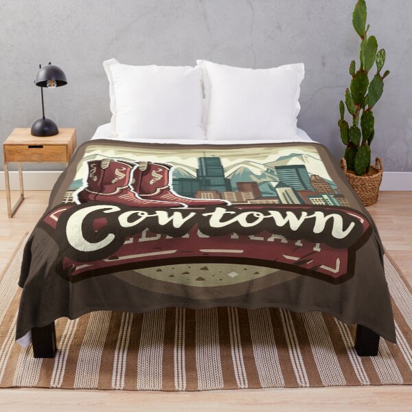 Item preview, Calgary Cowtown Retro Skyline Western Boots and Alberta Mountain Vibes designed and sold by meganohm.