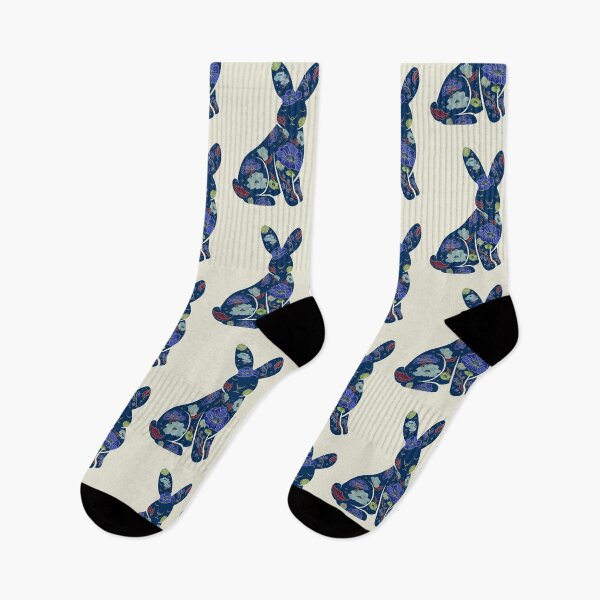 Item preview, Floral Rabbit - blue designed and sold by Ginger-Lion.
