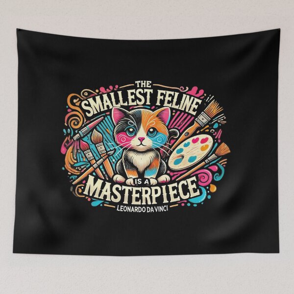 Item preview, Cute Artist Cat Leonardo Da Vinci Quote designed and sold by screenpromos.