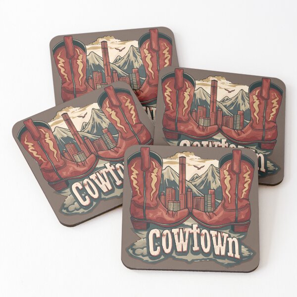 Item preview, Cowtown Calgary Alberta Western Boots and Urban Skyline in the Rockies designed and sold by meganohm.