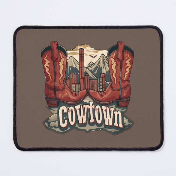 Item preview, Cowtown Calgary Alberta Western Boots and Urban Skyline in the Rockies designed and sold by meganohm.
