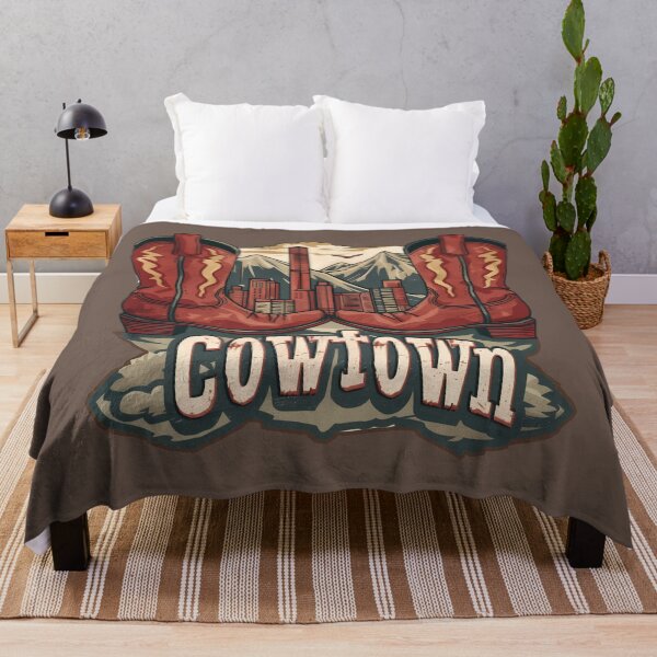 Item preview, Cowtown Calgary Alberta Western Boots and Urban Skyline in the Rockies designed and sold by meganohm.