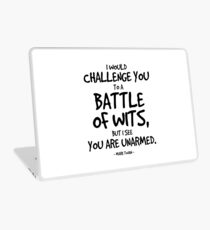 Battle of Wits Quote - Mark Twain Laptop Skin