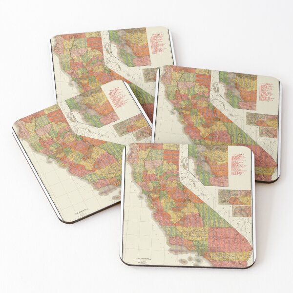 Item preview, Rand McNalley Map of California 1906 designed and sold by Chuck Mountain Poster Art.