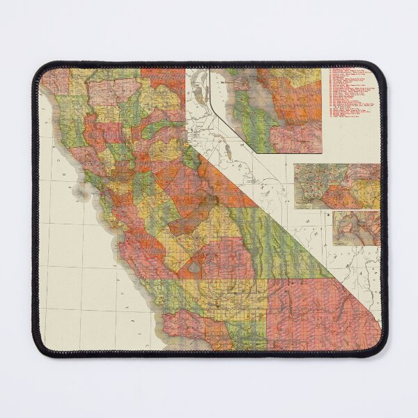 Item preview, Rand McNalley Map of California 1906 designed and sold by Chuck Mountain Poster Art.