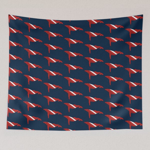 Item preview, SCUBA DIVE FLAG HUMPBACK WHALE designed and sold by BEATRIZ ABAITUA.