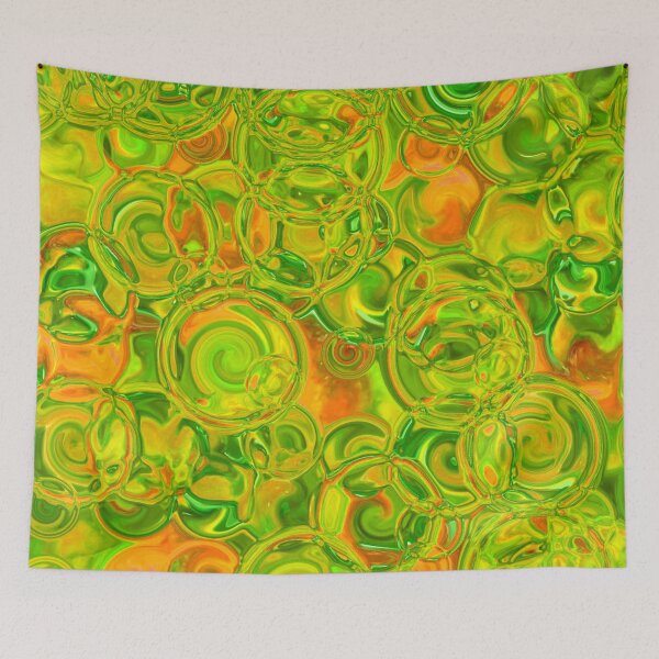 Item preview, Orange & Green Hydrangea Fractal Circles designed and sold by SXW Designs.