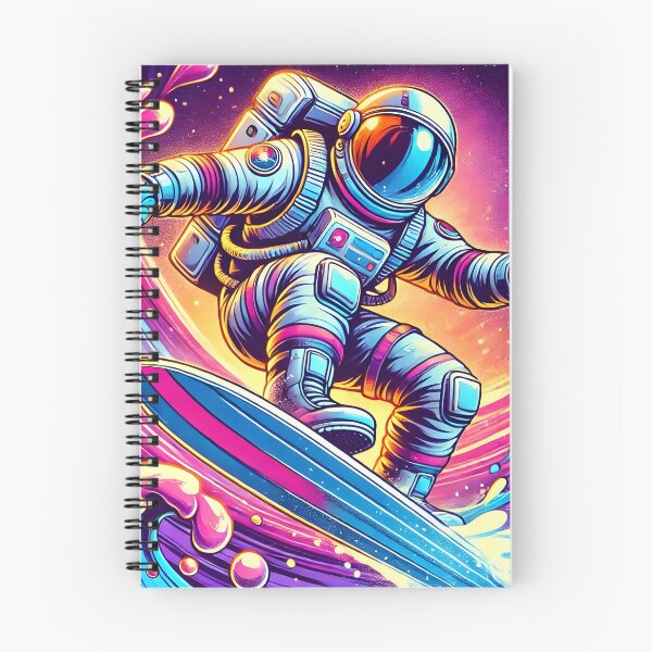 Aperçu de l'œuvre Un astronaute fait du surf dans l'espace créée et vendue par DesignHub.