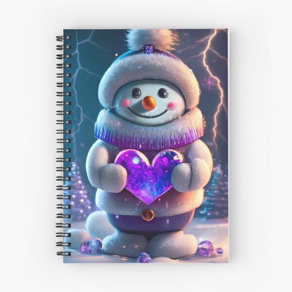 Item preview, Glowing Winter Love: Snowmans Purple Heart designed and sold by EmeraldeaDesign.