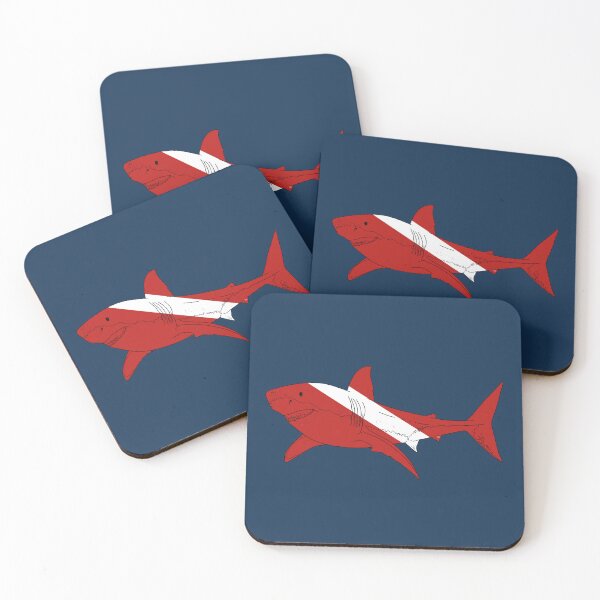 Item preview, SCUBA DIVE FLAG GREAT WHITE SHARK designed and sold by BEATRIZ ABAITUA.