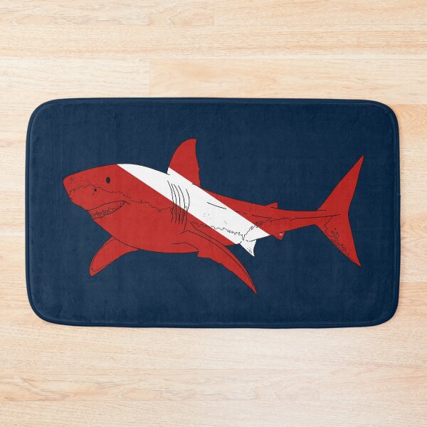 Item preview, SCUBA DIVE FLAG GREAT WHITE SHARK designed and sold by BEATRIZ ABAITUA.