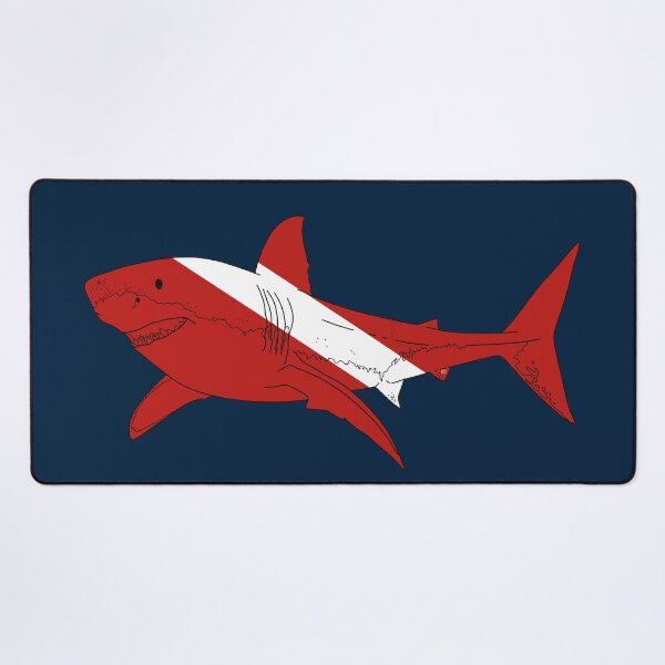 Item preview, SCUBA DIVE FLAG GREAT WHITE SHARK designed and sold by BEATRIZ ABAITUA.