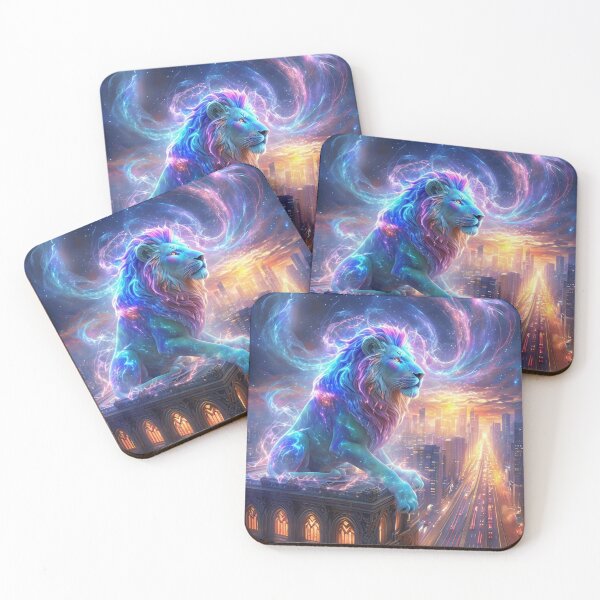 Item preview, Celestial Guardian Lion Over Cityscape designed and sold by MoneyMcFly.