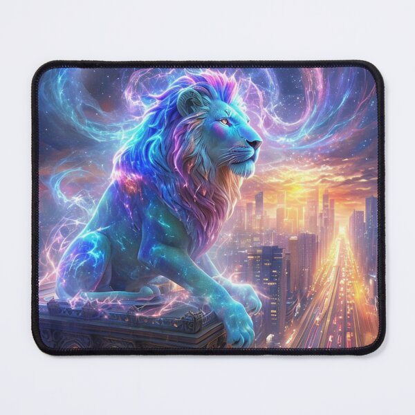 Item preview, Celestial Guardian Lion Over Cityscape designed and sold by MoneyMcFly.
