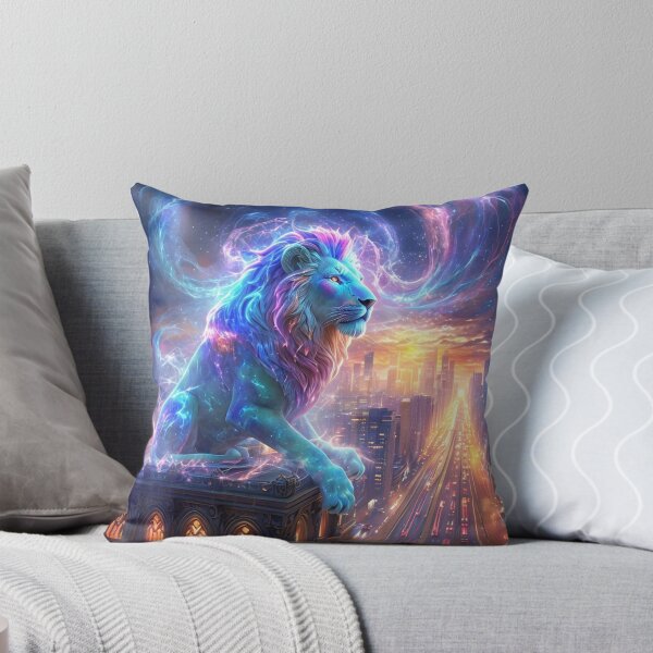 Item preview, Celestial Guardian Lion Over Cityscape designed and sold by MoneyMcFly.