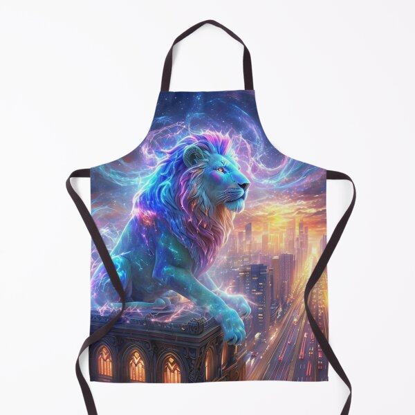 Item preview, Celestial Guardian Lion Over Cityscape designed and sold by MoneyMcFly.