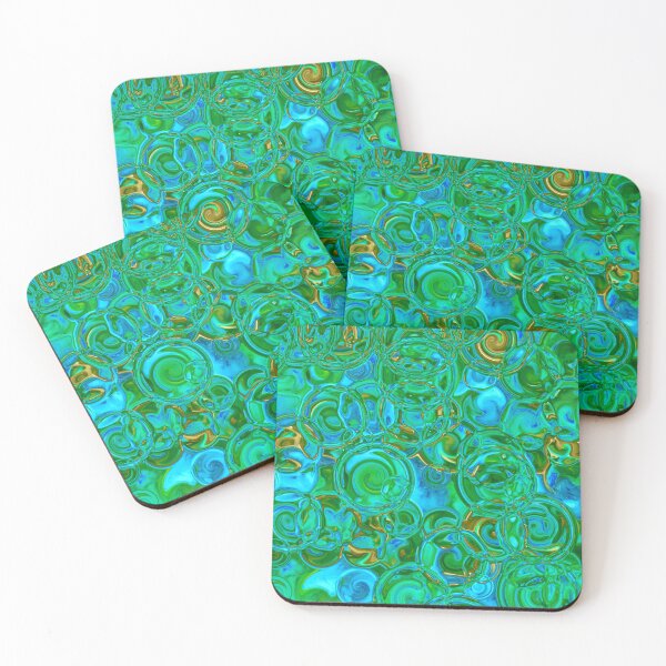 Item preview, Green & Blue Hydrangea Fractal Circles designed and sold by SXW Designs.