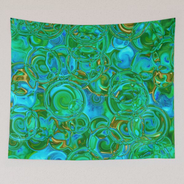 Item preview, Green & Blue Hydrangea Fractal Circles designed and sold by SXW Designs.