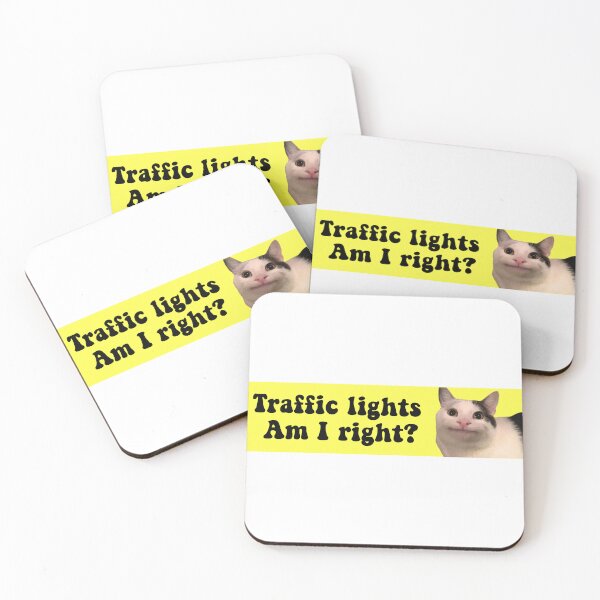 Item preview, Traffic Lights Am I Right? Polite Cat Meme Funny Bumper designed and sold by Jaxym.