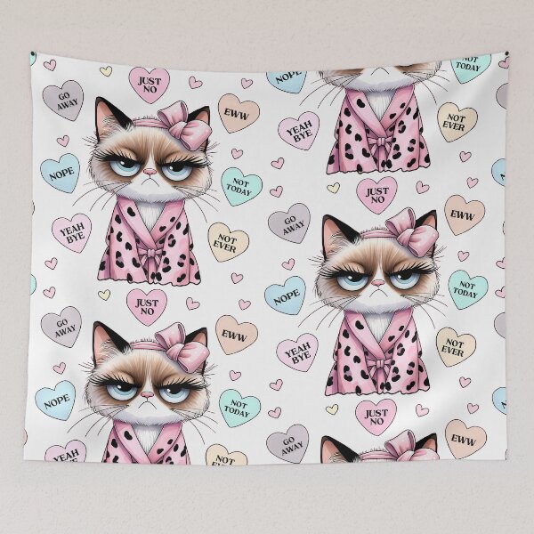 Item preview, Unkind grumpy cat girl designed and sold by EmeraldeaDesign.