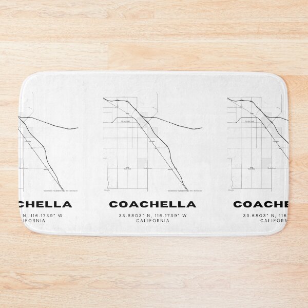 Artikelvorschau, Minimalistische Coachella-Kartenkunst – Design mit Koordinaten der kalifornischen Stadt entworfen und verkauft von RM-Journey.
