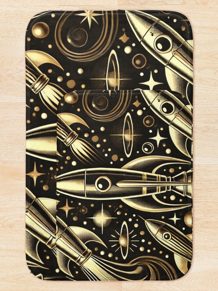 Thumbnail 5 of 6, Bath Mat, space pattern designed and sold by TEEJAMBOREE.