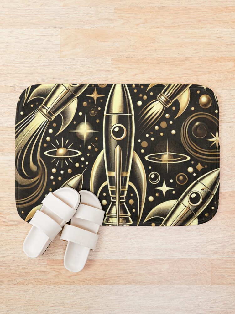 Thumbnail 1 of 6, Bath Mat, space pattern designed and sold by TEEJAMBOREE.