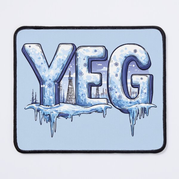 Item preview, Edmonton YEG Alberta Winter Cityscape Icy Oil Rig and Snowflakes designed and sold by meganohm.