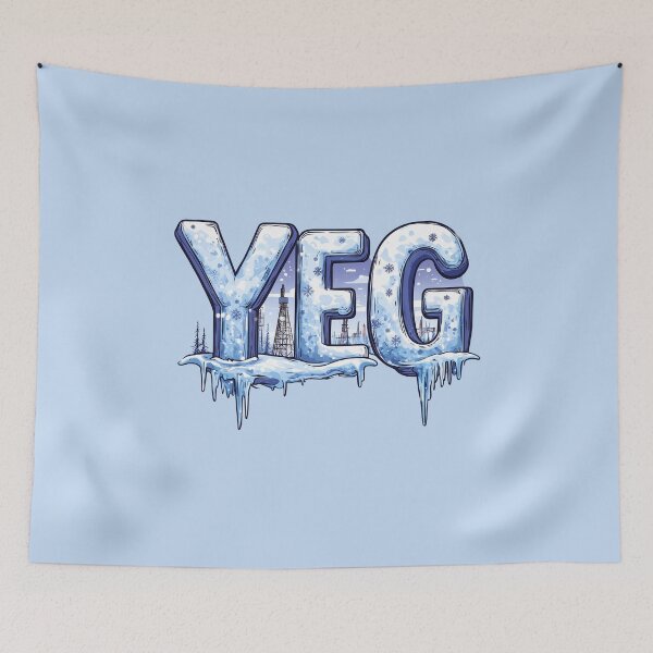 Item preview, Edmonton YEG Alberta Winter Cityscape Icy Oil Rig and Snowflakes designed and sold by meganohm.