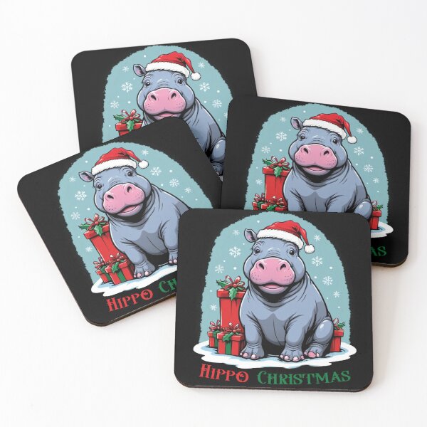Item preview, Hippo Christmas - Cute Hippo with Presents for Christmas designed and sold by Klaudesign.