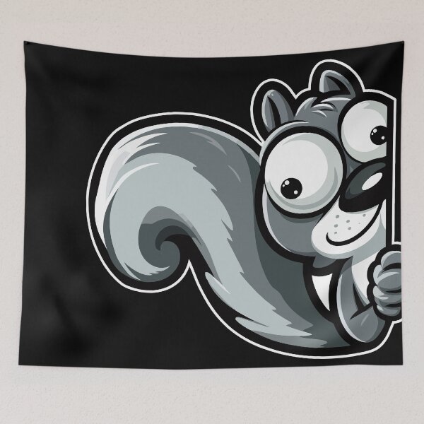 Item preview, SNEAKY GREY SQUIRREL BEING SNEAKY designed and sold by carlarmes.