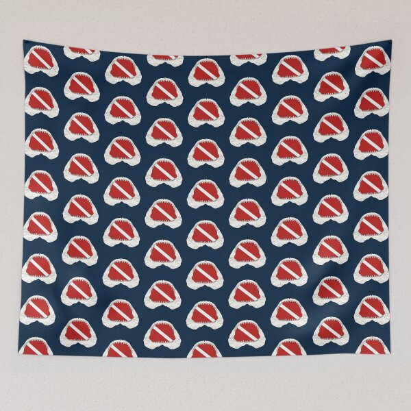 Item preview, SCUBA DIVE FLAG GREAT WHITE JAWS designed and sold by BEATRIZ ABAITUA.