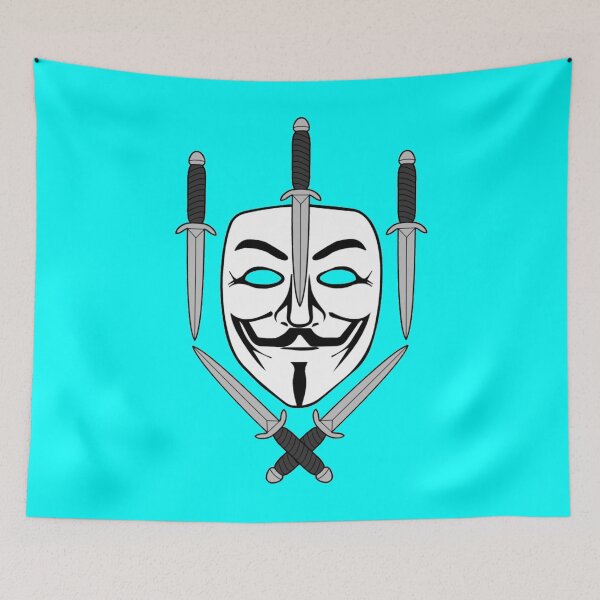 Item preview, Guy Fawkes Jolly Roger (Cyan) designed and sold by MurpheusTech.