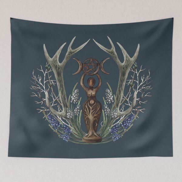 Item preview, Great Mother Spiral Goddess Triple Moon Imbolc Pagan Spring Celebration designed and sold by Alaska Magick.