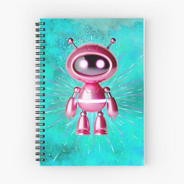 Item preview, Pink Robot with Teal Abstract Art background designed and sold by Fantacaroo Designs.