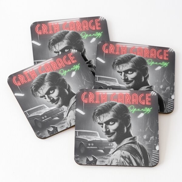 Item preview, Grim Garage - Open 24/7 Horror Mechanic Art designed and sold by AIPunisher.