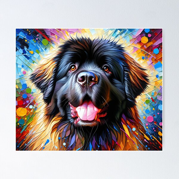 Item preview, Newfoundland Dog Portrait Acrylic Art Print Pet Portrait Gifts for Dog Lovers designed and sold by Gallup Graphics.