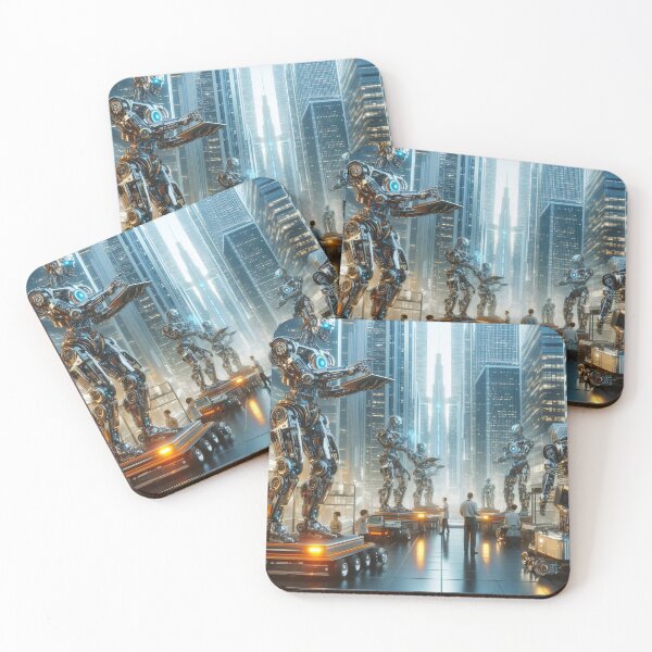 Item preview, Futuristic Cool sci-fi Robot City - perfect Christmas gift! designed and sold by Scandinavian-Ai.