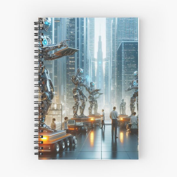 Item preview, Futuristic Cool sci-fi Robot City - perfect Christmas gift! designed and sold by Scandinavian-Ai.