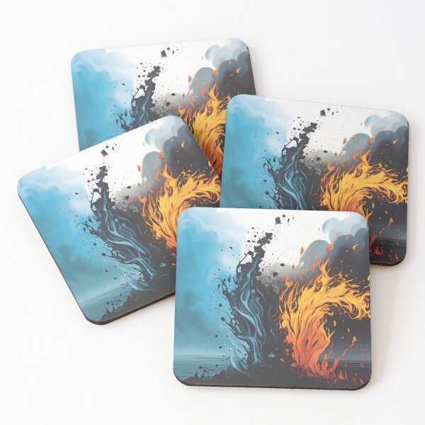 Item preview, Arte mural con acuarela de fuego y lava: colores vibrantes expuestos designed and sold by niteshRart.