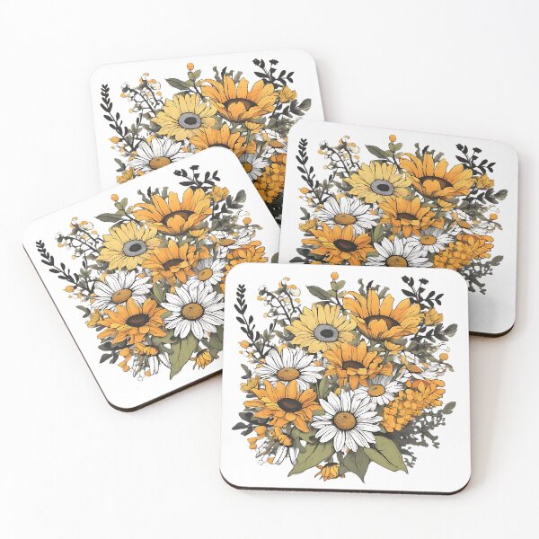 Item preview,  White and Yellow Daisies and Sunflowers  designed and sold by MudcreekDesign.