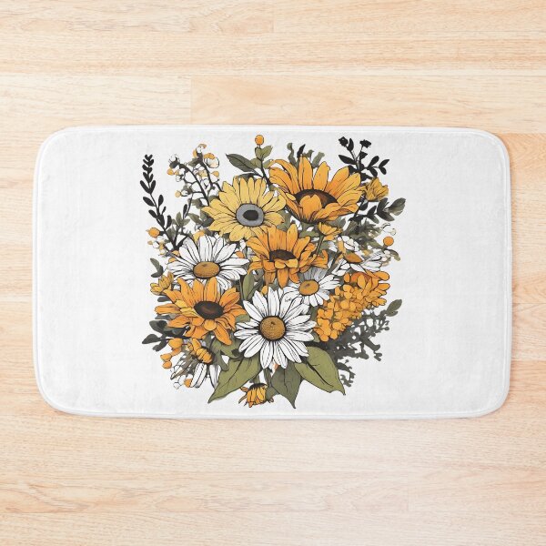 Item preview,  White and Yellow Daisies and Sunflowers  designed and sold by MudcreekDesign.