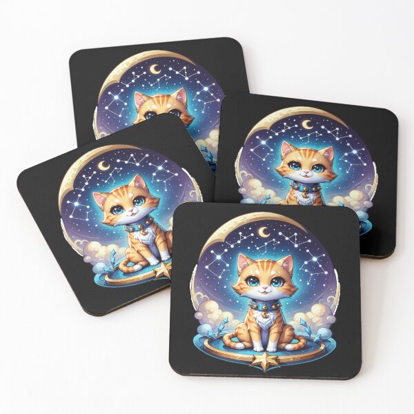 Item preview, Cosmic Cat on Crescent Moon designed and sold by Arcane  Adorable.