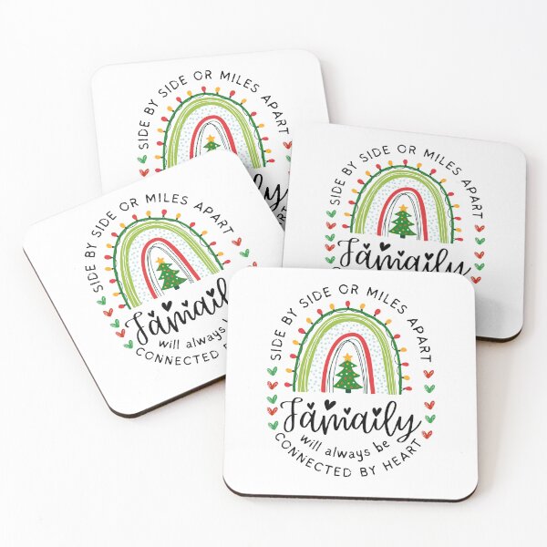 Item preview, Family Quote -  Christmas Rainbow - Side By Side Or Miles Apart Family Will Always be Connected By Heart designed and sold by patternjp.
