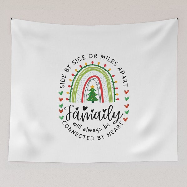 Item preview, Family Quote -  Christmas Rainbow - Side By Side Or Miles Apart Family Will Always be Connected By Heart designed and sold by patternjp.
