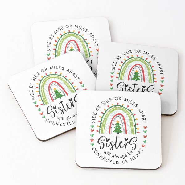 Item preview, Sister Rainbow - Quote - Christmas - Side By Side Or Miles Apart Sisters Will Always be Connected By Heart designed and sold by patternjp.