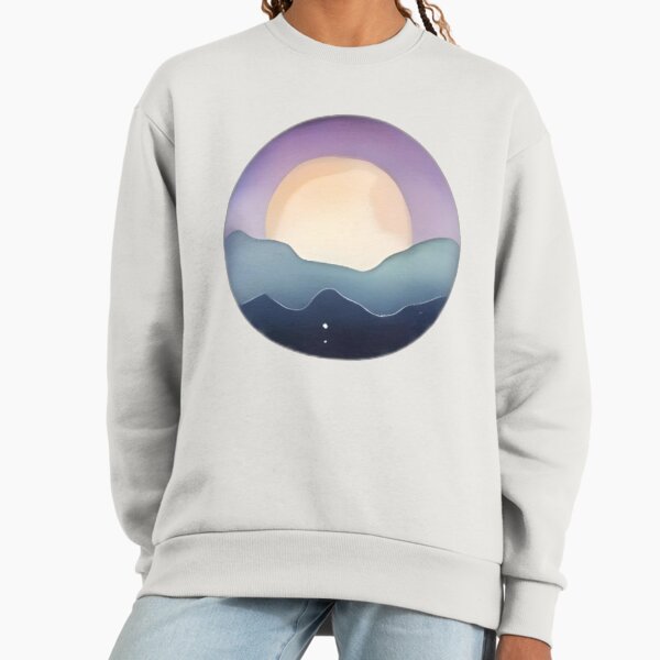 Celestial Sunrise Over Waves Premium Oversized Sweatshirt